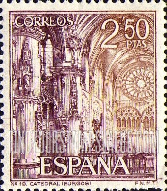 FindYourStampsValue: Tourism Types of 1964: Cathedral of Burgos, interior