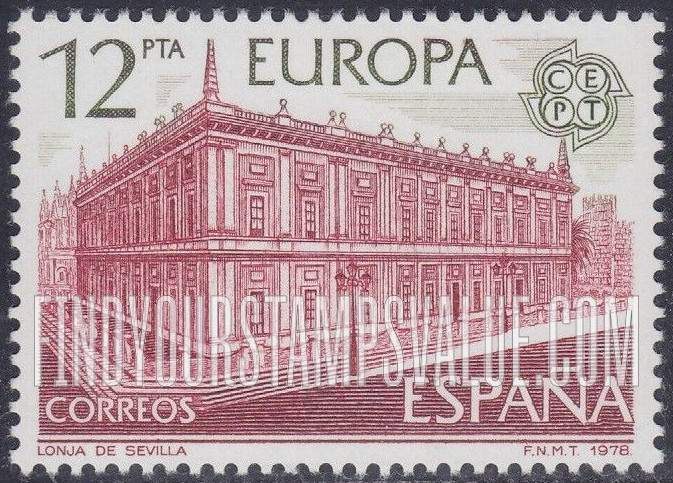 FindYourStampsValue: Europa: The Lonja, Seville