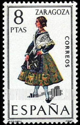 FindYourStampsValue: Regional Costumes Issue: Woman from Zaragoza