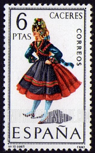 FindYourStampsValue: Regional Costumes Issue: Woman from Caceres