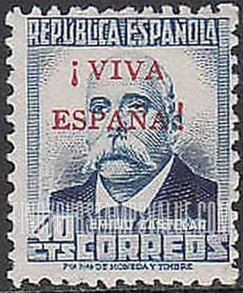 FindYourStampsValue: Revolutionary Overprints, Nationalist (Revolutionary) Forces, Orense: Emilio Castelar