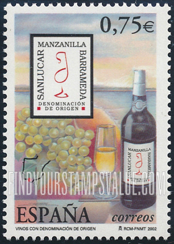 FindYourStampsValue: Wine Producing Regions: Grapes and map of Manzanilla — Sanlúcar de Barrameda region