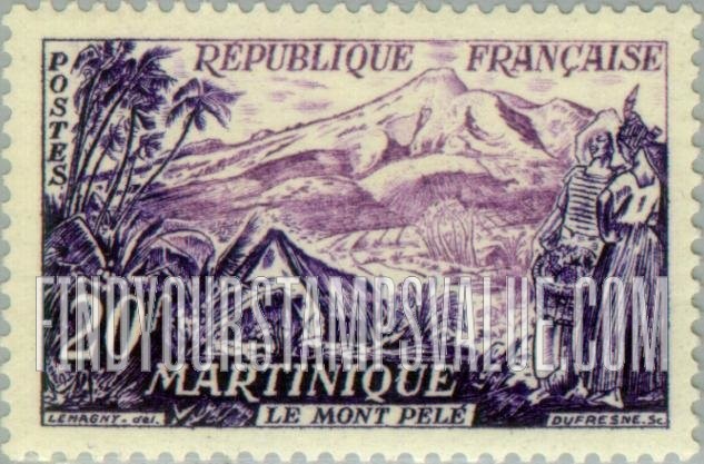 FindYourStampsValue: Mount Pelée, Martinique