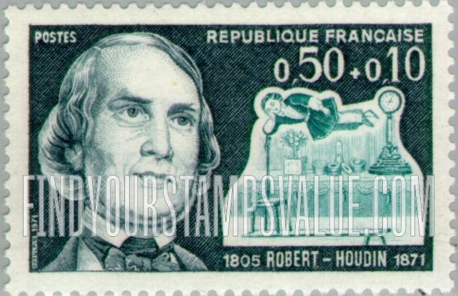 FindYourStampsValue: SEMI-POSTAL - Jean Eugène Robert-Houdin (1805-71), magician’s act