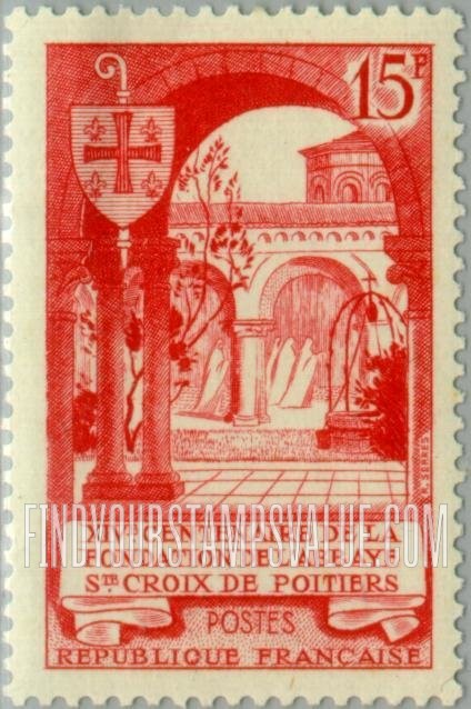 FindYourStampsValue: Abbey of the Holy Cross, Poitiers