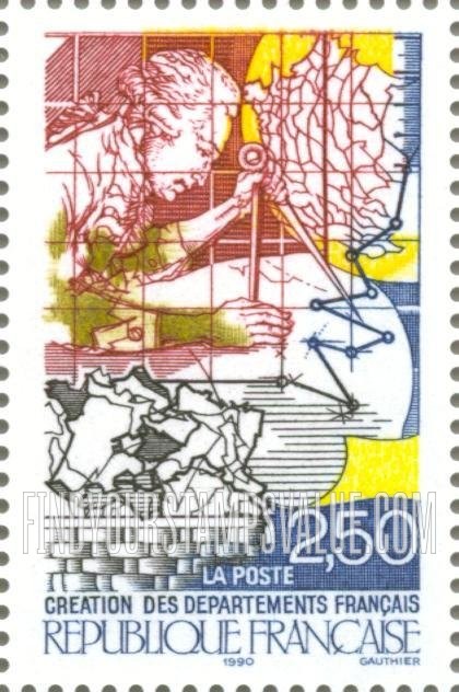 FindYourStampsValue: French Revolution, Bicentennial: Creation of the French departments