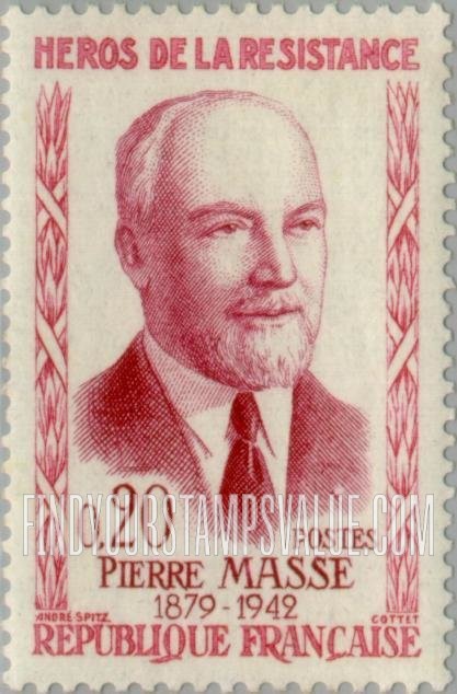 FindYourStampsValue: Pierre Massé: Heroes Type of 1957