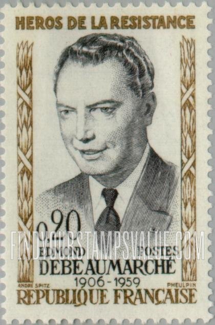 FindYourStampsValue: Edmund Debeaumarché: Heroes Type of 1957