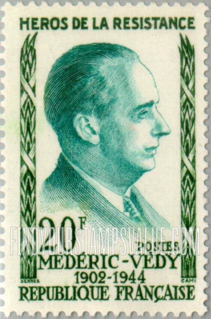 FindYourStampsValue: Médéric-Védy: Heroes Type of 1957