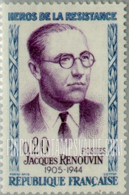 FindYourStampsValue: Jacques Renouvin: Heroes Type of 1957