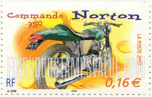 FindYourStampsValue: Motorcycles: Norton Commando 750