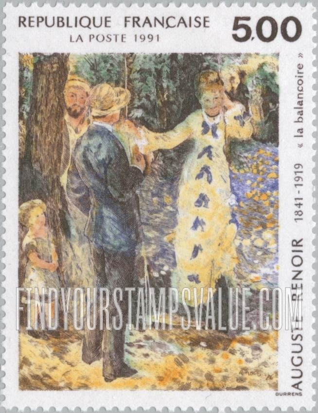 FindYourStampsValue: “The Swing” by Auguste Renoir (1841-1919)