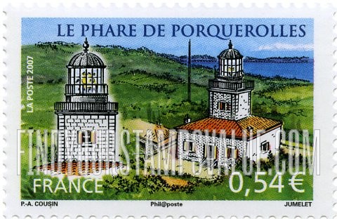 FindYourStampsValue: Lighthouses: Porquerolles Lighthouse, horizontal