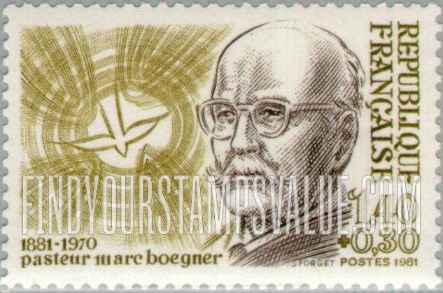 FindYourStampsValue: SEMI-POSTAL - Marc Boegner (1881-1970), peace worker