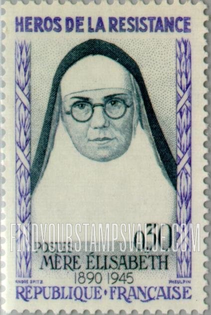 FindYourStampsValue: Mère Elisabeth: Heroes Type of 1957