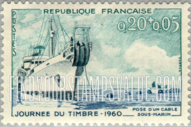 FindYourStampsValue: SEMI-POSTAL - Ship Laying Underwater Cable