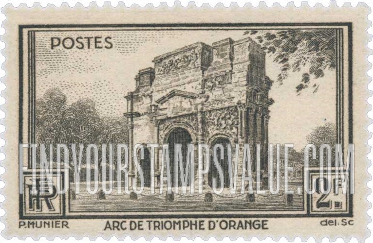 FindYourStampsValue: Arc de Triomphe of Orange