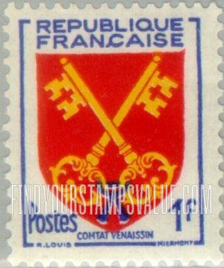 FindYourStampsValue: Arms of Comtat Venaissin: Arms Type of 1949