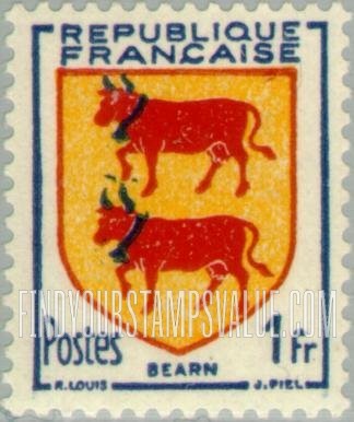 FindYourStampsValue: Arms of Béarn: Arms Type of 1949