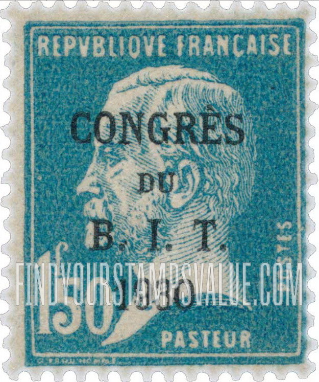 FindYourStampsValue: Louis Pasteur - International Labor Bureau, 48th Congress, Paris