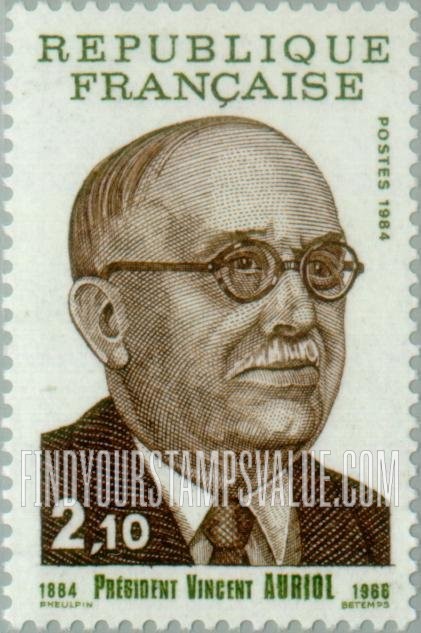 FindYourStampsValue: President Vincent Auriol (1884-1966)