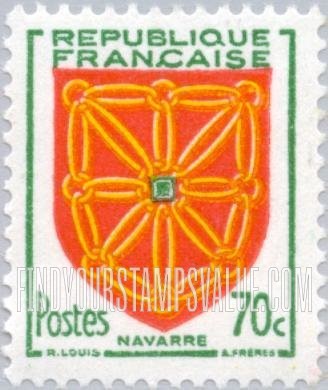 FindYourStampsValue: Arms of Navarre: Arms Type of 1949