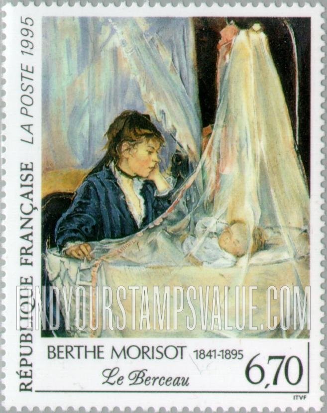 FindYourStampsValue: The Cradle, by Berthe Morisot (1841-1895)
