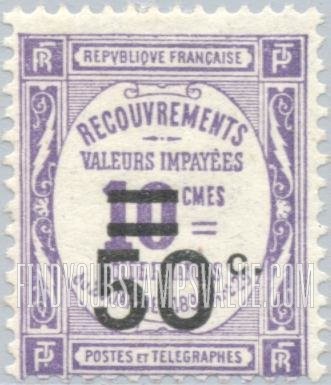 FindYourStampsValue: POSTAGE DUE - Recouvrements: Recouvrements Stamps of 1908-25