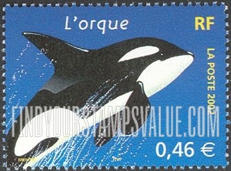 FindYourStampsValue: Marine Life: Killer whale (orque)