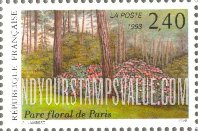 FindYourStampsValue: European Stamp Exhibition, Salon du Timbre: Flowers in park, Paris