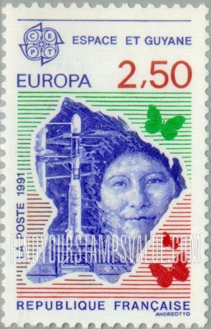 FindYourStampsValue: Europa: Ariane launch site, French Guiana