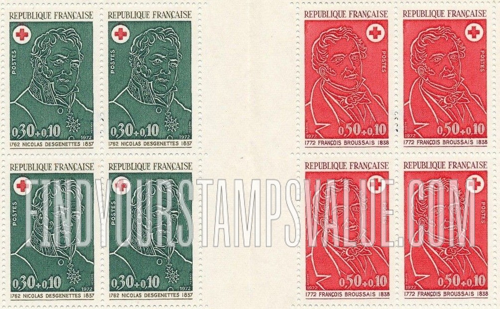 FindYourStampsValue: SEMI-POSTAL - René Nicolas Dufriche, Baron Desgenettes and François Joseph Broussais