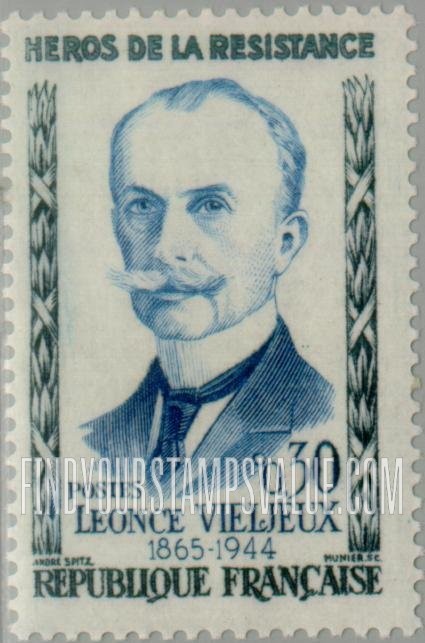 FindYourStampsValue: Leonce Vieljeux: Heroes Type of 1957