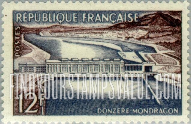 FindYourStampsValue: Dam at Donzère-Mondragon