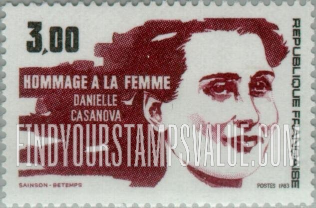FindYourStampsValue: Danielle Casanova (d. 1942), Resistance Leader