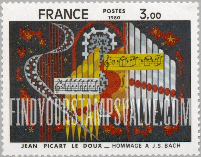 FindYourStampsValue: Hommage to J.S. Bach, by Jean Picart Le Doux