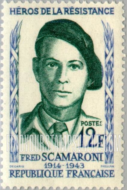 FindYourStampsValue: Fred Scamaroni: Heroes Type of 1957