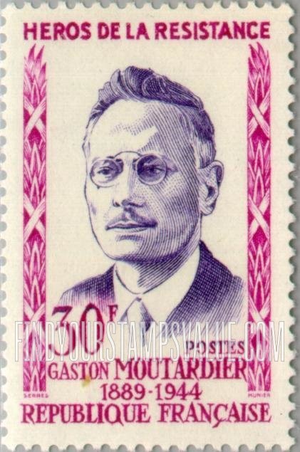 FindYourStampsValue: Gaston Moutardier: Heroes Type of 1957