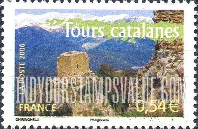 FindYourStampsValue: Aspects of Life in French Regions Type of 2003: Catalan Towers