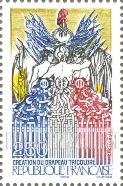 FindYourStampsValue: French Revolution, Bicentennial: Creation of the Tricolor