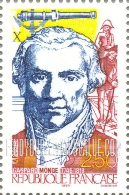 FindYourStampsValue: French Revolution, Bicentennial: Gaspard Monge