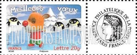 FindYourStampsValue: Holiday Greetings: Reindeer skating, three penguins