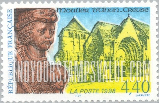 FindYourStampsValue: Abbey of Moutier D’Ahun, Creuse