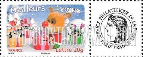FindYourStampsValue: Holiday Greetings: Reindeer with gift boxes, three penguins