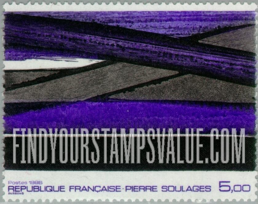 FindYourStampsValue: Abstract, by Pierre Soulages