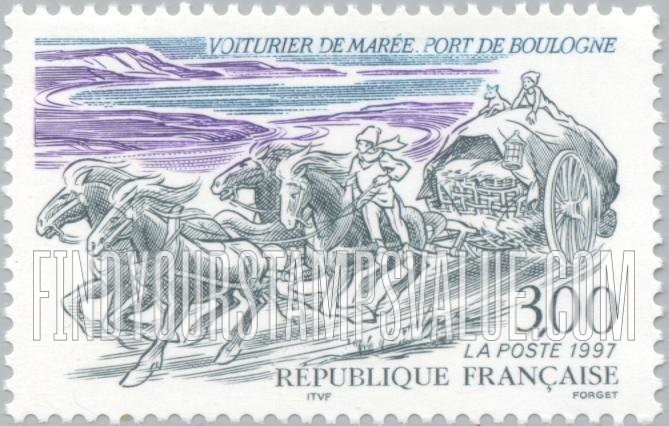 FindYourStampsValue: Fresh Fish Merchants, Port of Boulogne