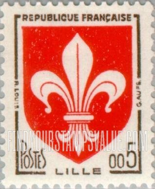 FindYourStampsValue: Arms of Lille: Types of 1958-59