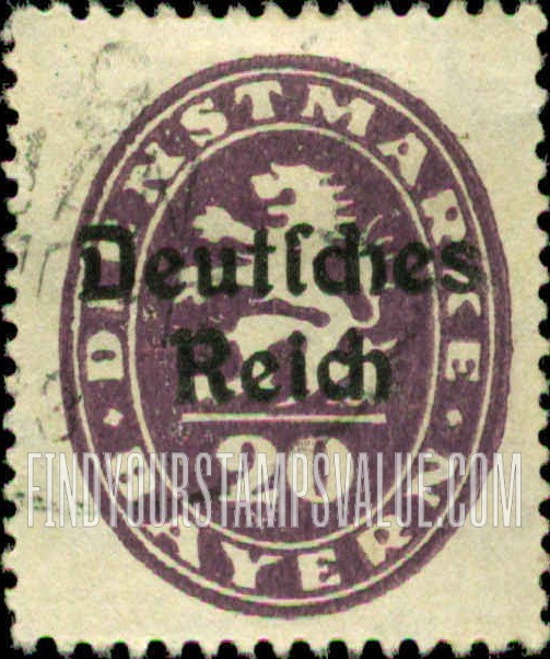 FindYourStampsValue: OFFICIAL - Lion and value in oval: Stamps of Preceding Issue Overprinted
