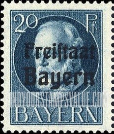 FindYourStampsValue: King Ludwig III: Bavarian Stamps of 1914-16 Overprinted