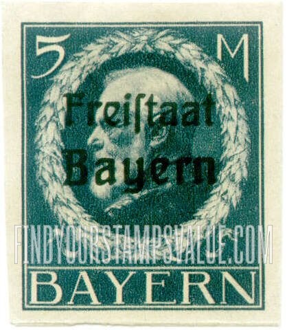 FindYourStampsValue: King Ludwig III: Bavarian Stamps of 1914-16 Overprinted